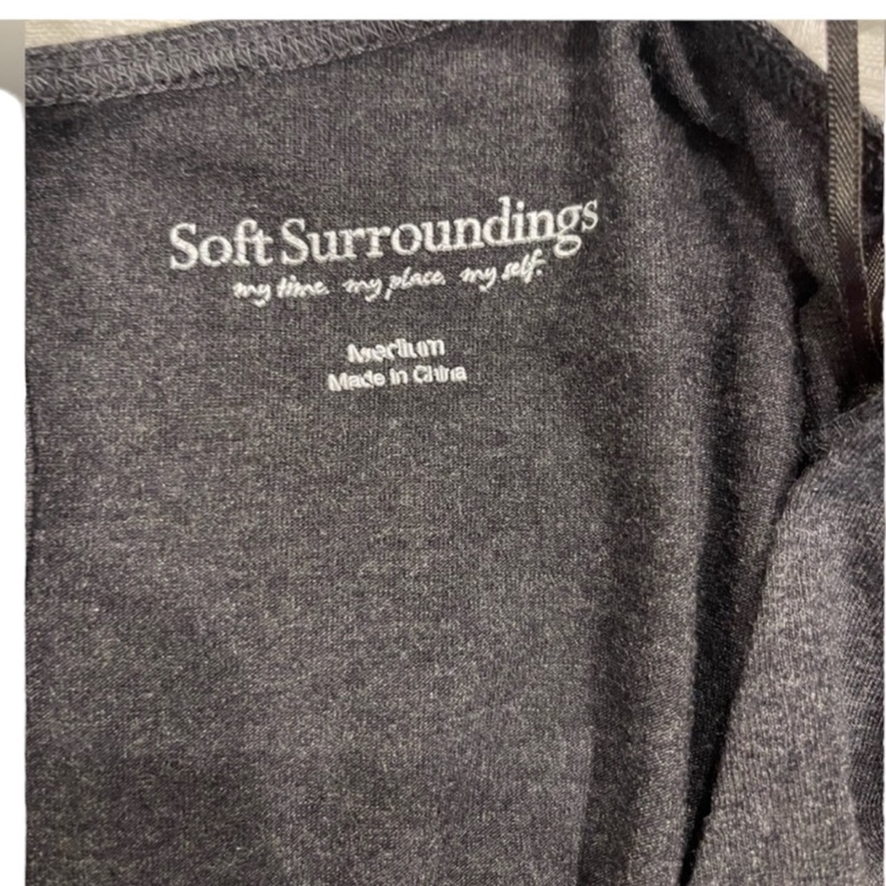 Soft Surroundings long sleeve Jumpsuit Gray stretchy minimalist size medium - Picture 7 of 7